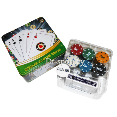 Набор для покера (120 фишек+ 1 колода карт) 7104MY-112